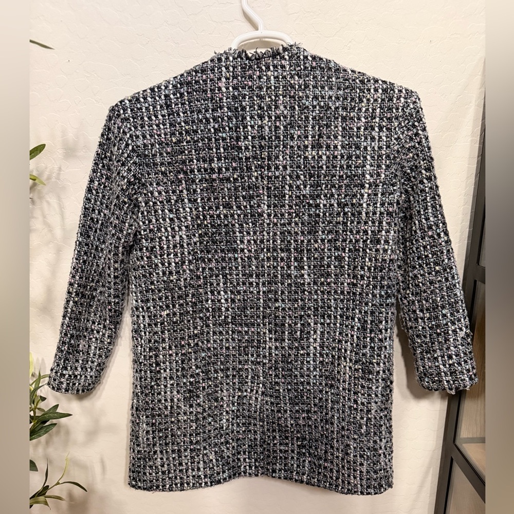 Leith Black & White Tweed Open-Front Blazer - Picture 6 of 9